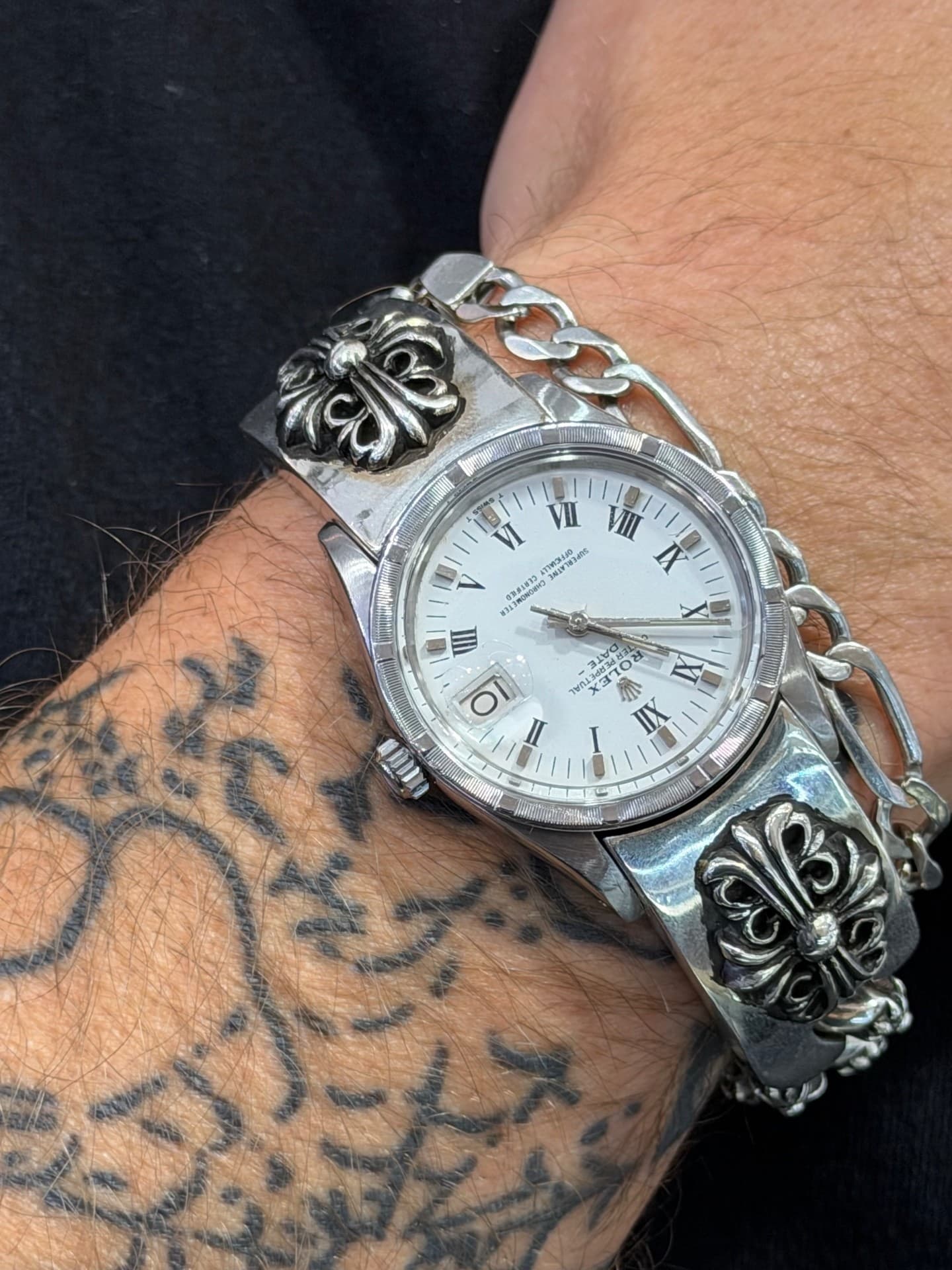 Rolex date 34mm 15000 chrome hearts